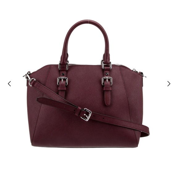 Michael Kors Burgundy Saffiano Leather Bag (does not come with crossbody strap) - Picture 4 of 8